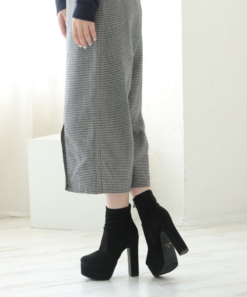 DEMETER【セール】【13.5cmヒール】厚底 ハイヒール ストレッチブーツ（ブーツ）