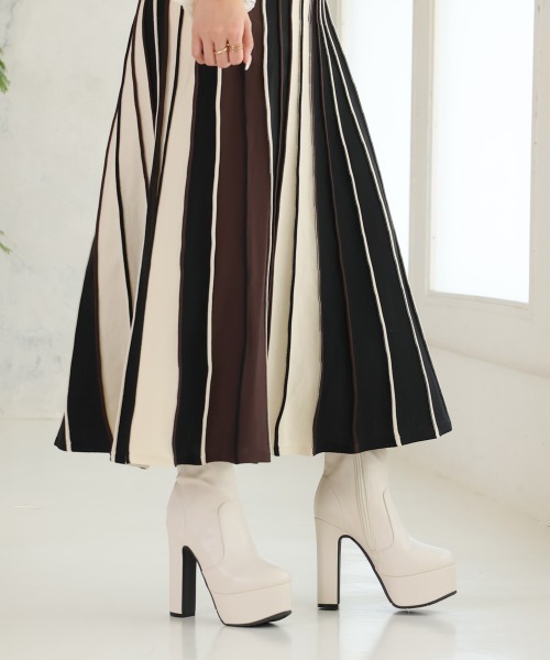 DEMETER【セール】【13.5cmヒール】厚底 ハイヒール ストレッチブーツ（ブーツ）