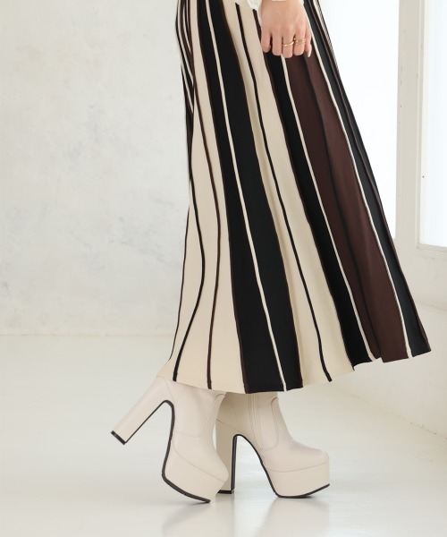 DEMETER【セール】【13.5cmヒール】厚底 ハイヒール ストレッチブーツ（ブーツ）