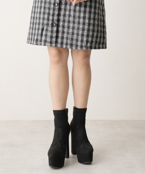 DEMETER【セール】【13.5cmヒール】厚底 ハイヒール ストレッチブーツ（ブーツ）