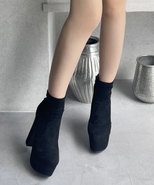 DEMETER【セール】【13.5cmヒール】厚底 ハイヒール ストレッチブーツ（ブーツ）