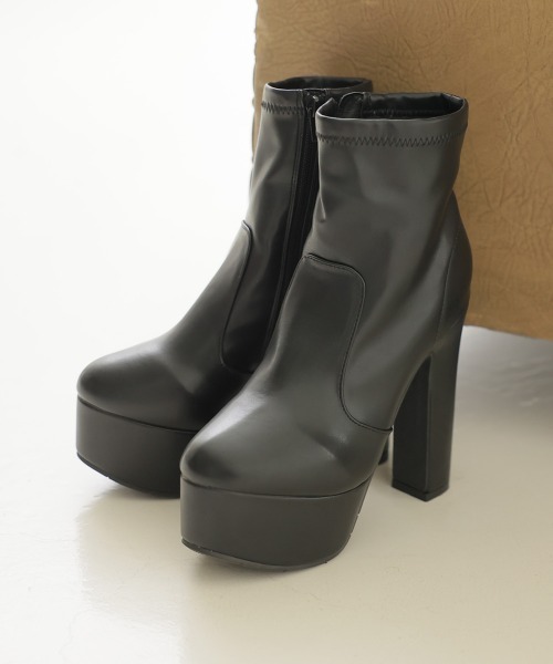 DEMETER【セール】【13.5cmヒール】厚底 ハイヒール ストレッチブーツ（ブーツ）