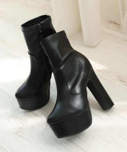 DEMETER【セール】【13.5cmヒール】厚底 ハイヒール ストレッチブーツ（ブーツ）