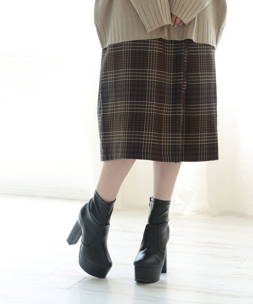 DEMETER【セール】【13.5cmヒール】厚底 ハイヒール ストレッチブーツ（ブーツ）