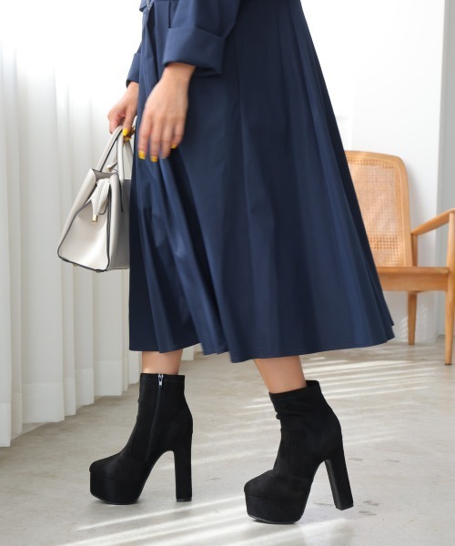 DEMETER【セール】【13.5cmヒール】厚底 ハイヒール ストレッチブーツ（ブーツ）