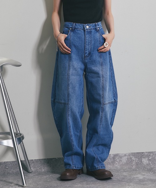 ANOTHER S（アナザーエス）の「デニムシームカーブパンツ（デニムパンツ・レディース・グレー/ブルー/ブラック/インディゴブルー・S/M）」の4枚目の写真
