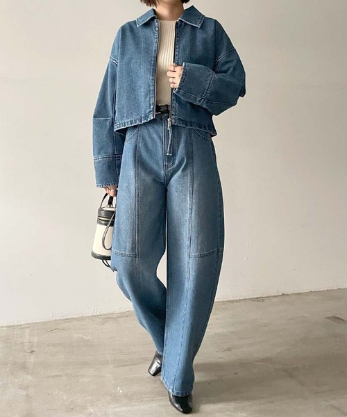 ANOTHER S（アナザーエス）の「デニムシームカーブパンツ（デニムパンツ・レディース・グレー/ブルー/ブラック/インディゴブルー・S/M）」の13枚目の写真
