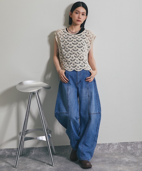 ANOTHER S（アナザーエス）の「デニムシームカーブパンツ（デニムパンツ・レディース・グレー/ブルー/ブラック/インディゴブルー・S/M）」の22枚目の写真