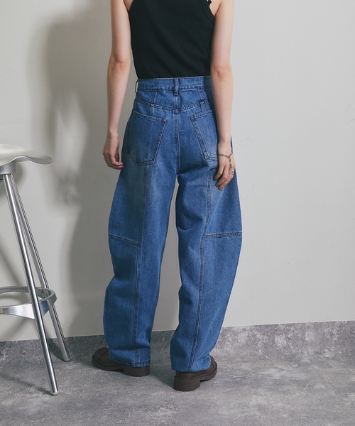 ANOTHER S（アナザーエス）の「デニムシームカーブパンツ（デニムパンツ・レディース・グレー/ブルー/ブラック/インディゴブルー・S/M）」の20枚目の写真