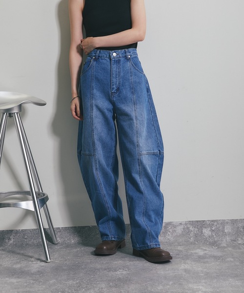 ANOTHER S（アナザーエス）の「デニムシームカーブパンツ（デニムパンツ・レディース・グレー/ブルー/ブラック/インディゴブルー・S/M）」の15枚目の写真