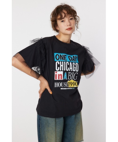 RODEO CROWNS WIDE BOWL(ロデオクラウンズワイドボウル)の「ONE DAY 袖チュールトップス(Tシャツ/カットソー・レディース・ブラック/オフホワイト/マスタード/バーガンディー・FREE)」の22枚目の写真