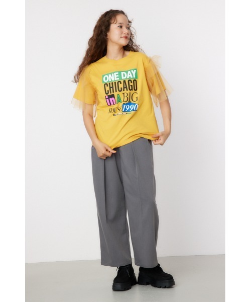 RODEO CROWNS WIDE BOWL(ロデオクラウンズワイドボウル)の「ONE DAY 袖チュールトップス(Tシャツ/カットソー・レディース・ブラック/オフホワイト/マスタード/バーガンディー・FREE)」の14枚目の写真
