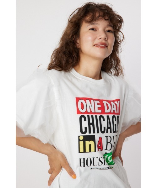 RODEO CROWNS WIDE BOWL(ロデオクラウンズワイドボウル)の「ONE DAY 袖チュールトップス(Tシャツ/カットソー・レディース・ブラック/オフホワイト/マスタード/バーガンディー・FREE)」の17枚目の写真