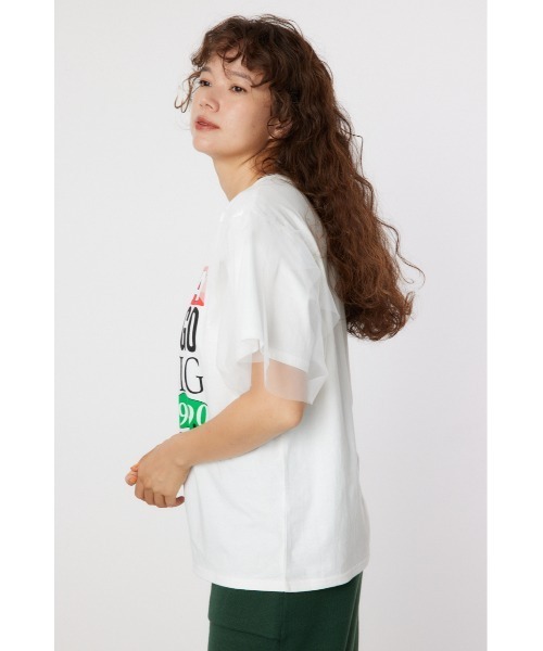 RODEO CROWNS WIDE BOWL(ロデオクラウンズワイドボウル)の「ONE DAY 袖チュールトップス(Tシャツ/カットソー・レディース・ブラック/オフホワイト/マスタード/バーガンディー・FREE)」の18枚目の写真