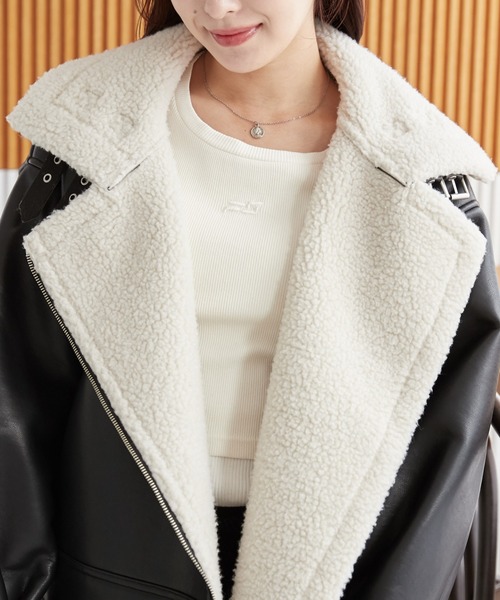 WEGO/【24年秋冬新作】ムートンタッチボアフライトジャケット（ムートンコート）｜WEGO（ウィゴー）