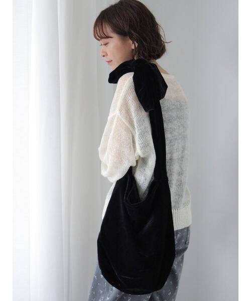 ehka sopo（エヘカソポ）の「ベロアリボンバッグ（ハンドバッグ・レディース・ブラック/グレー/グリーン・F）」の10枚目の写真