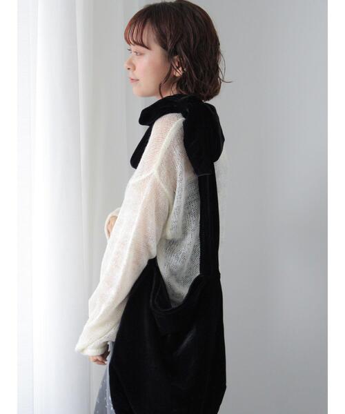 ehka sopo（エヘカソポ）の「ベロアリボンバッグ（ハンドバッグ・レディース・ブラック/グレー/グリーン・F）」の11枚目の写真