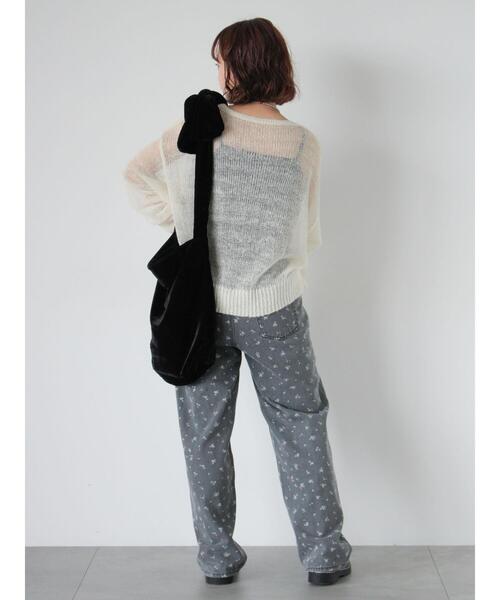 ehka sopo（エヘカソポ）の「ベロアリボンバッグ（ハンドバッグ・レディース・ブラック/グレー/グリーン・F）」の14枚目の写真