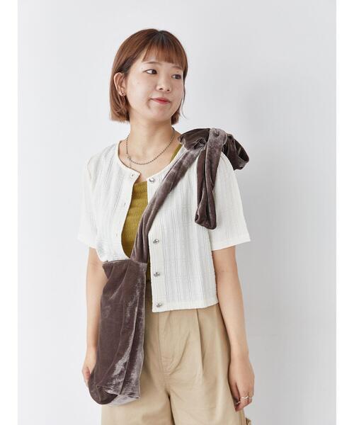 ehka sopo（エヘカソポ）の「ベロアリボンバッグ（ハンドバッグ・レディース・ブラック/グレー/グリーン・F）」の20枚目の写真