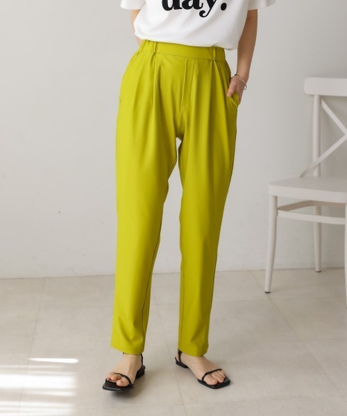 Bou Jeloud（ブージュルード）の「【36-40サイズ展開あり】キレイMeストレッチパンツ（スラックス・レディース・ブラック/グレイッシュベージュ/ブルー/オレンジ/イエロー/グリーン・36/38/40）」の5枚目の写真