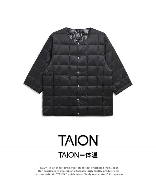 TAION(タイオン)の「【TAION(タイオン)】〈メンズ〉ベーシック クルーネック七分袖 ダウンジャケット(ダウンジャケット/コート・メンズ・ネイビー/チャコール/ダークオリーブ/カーキ/レオパード/サンドベージュ/ブラック/ブラウン系1/チャコールグレー・XL/L/M/S/2XL)」の10枚目の写真