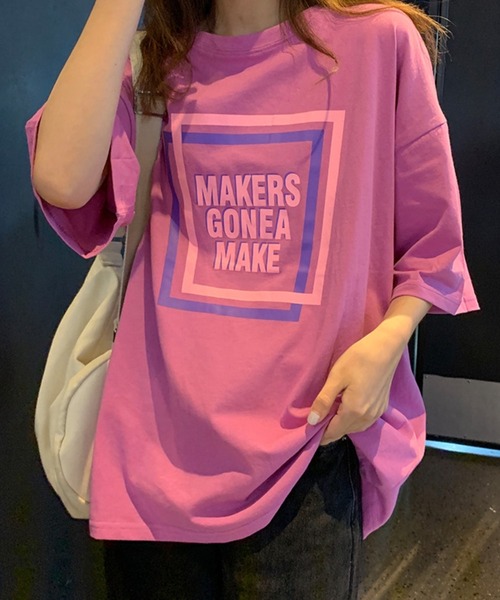 Mayree(メイリー)の「ロゴプリントT(BL)(Tシャツ/カットソー・レディース・ホワイト/グリーン/ピンク・FREE)」の3枚目の写真