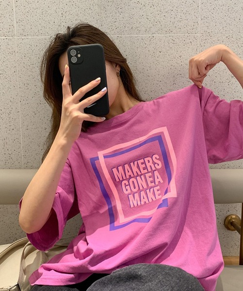 Mayree(メイリー)の「ロゴプリントT(BL)(Tシャツ/カットソー・レディース・ホワイト/グリーン/ピンク・FREE)」の7枚目の写真
