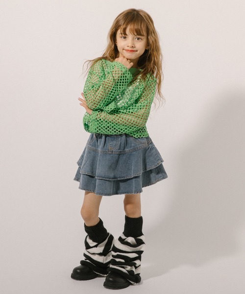 URBAN CHERRY（アーバンチェリー）の「ニットボーダーレッグウォーマー（レッグウォーマー・キッズ・ブラック/ピンク/グレー・FREE）」の18枚目の写真