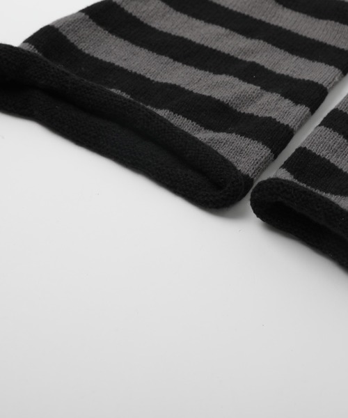 URBAN CHERRY（アーバンチェリー）の「ニットボーダーレッグウォーマー（レッグウォーマー・キッズ・ブラック/ピンク/グレー・FREE）」の8枚目の写真