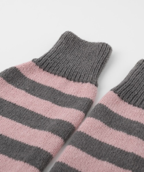 URBAN CHERRY（アーバンチェリー）の「ニットボーダーレッグウォーマー（レッグウォーマー・キッズ・ブラック/ピンク/グレー・FREE）」の11枚目の写真
