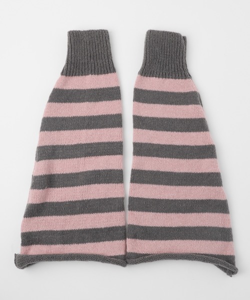 URBAN CHERRY（アーバンチェリー）の「ニットボーダーレッグウォーマー（レッグウォーマー・キッズ・ブラック/ピンク/グレー・FREE）」の14枚目の写真
