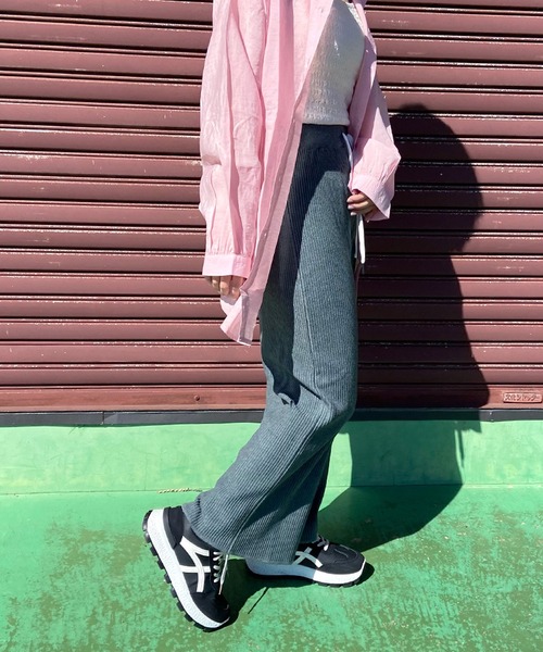 CRB（シーアールビー）の「リブIラインロングスカート（スカート・レディース・チャコール/オレンジ/ベージュ/レッド/アイボリー/ブラック/ブルー/オレンジ系その他/ピンク/ライム/グリーン・F）」の21枚目の写真