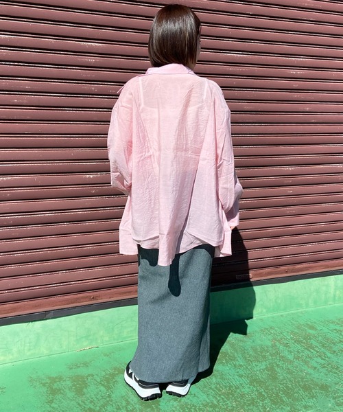 CRB（シーアールビー）の「リブIラインロングスカート（スカート・レディース・チャコール/オレンジ/ベージュ/レッド/アイボリー/ブラック/ブルー/オレンジ系その他/ピンク/ライム/グリーン・F）」の22枚目の写真