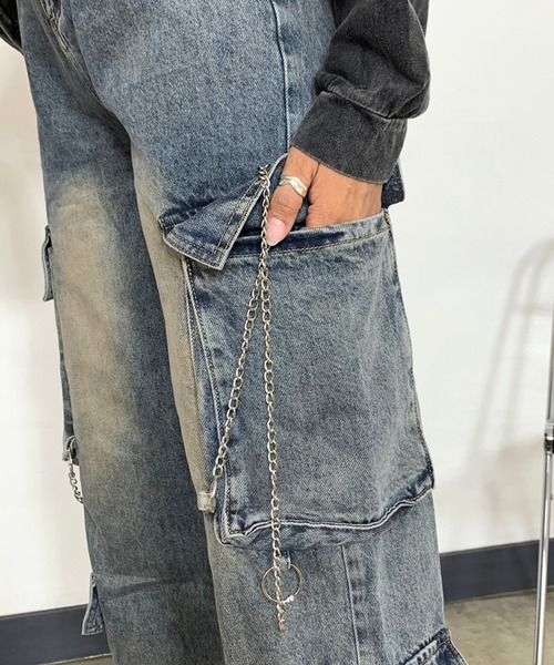 セール】チェーン付デニムカーゴパンツ（デニムパンツ）｜non