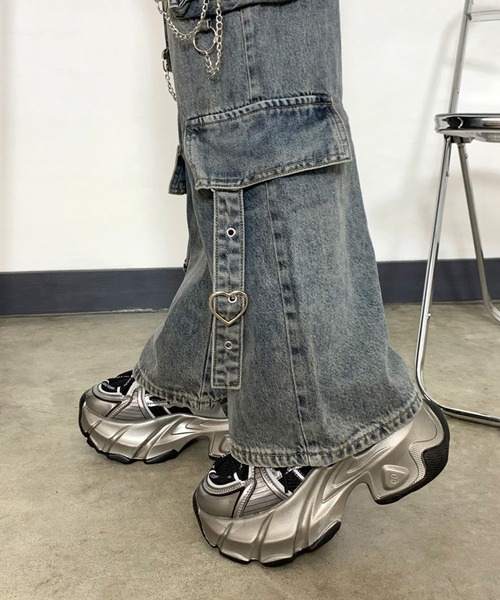 セール】チェーン付デニムカーゴパンツ（デニムパンツ）｜non