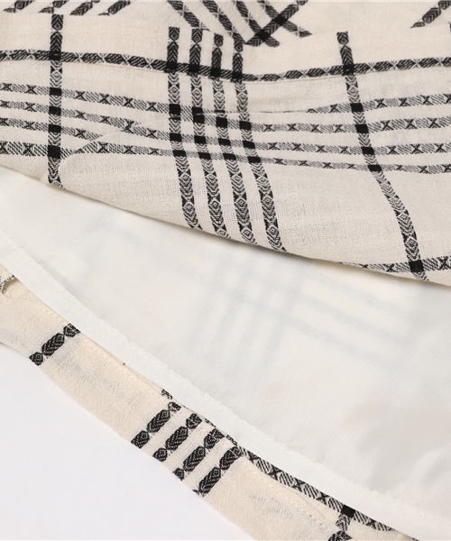 CIAOPANIC（チャオパニック）の「【Ciaopanic】　チェックロングSK（スカート・レディース・キャメル/オフホワイト・FREE）」の10枚目の写真