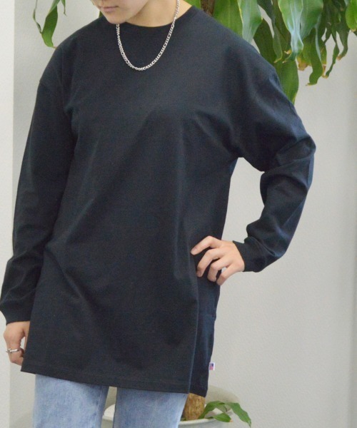 spiritoso(スピリトーゾ)の「【spiritoso】USAコットンロングロンTEE(Tシャツ/カットソー・レディース・杢グレー/ブラック/カーキ・FREE)」の4枚目の写真