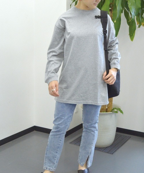 spiritoso(スピリトーゾ)の「【spiritoso】USAコットンロングロンTEE(Tシャツ/カットソー・レディース・杢グレー/ブラック/カーキ・FREE)」の9枚目の写真