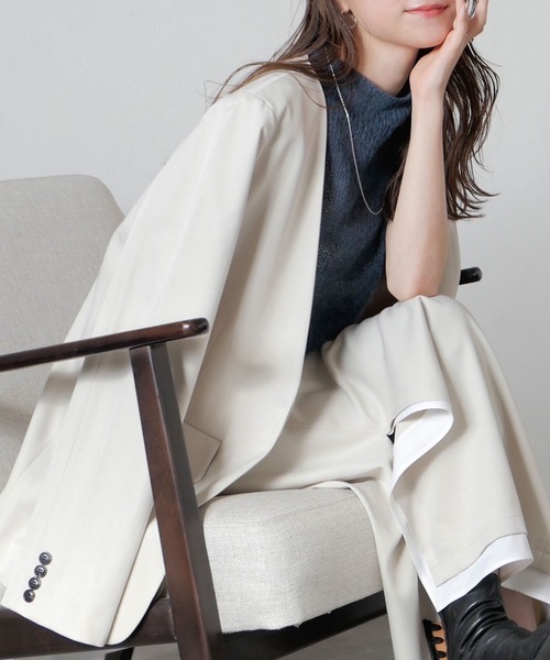 セール】オリジナルオーバーサイズノーカラージャケット / 長袖 V