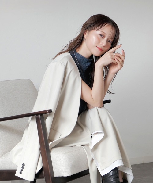 セール】オリジナルオーバーサイズノーカラージャケット / 長袖 V