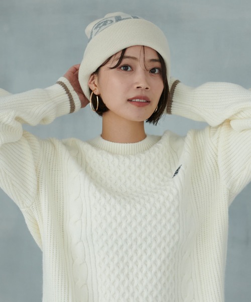 Arnold Palmer（アーノルドパーマー）の「ジャガード ロゴ ニット シェア キャップ（ニットキャップ/ビーニー・レディース・アイボリー/テラコッタ/グレー/ブラック・F）」の11枚目の写真