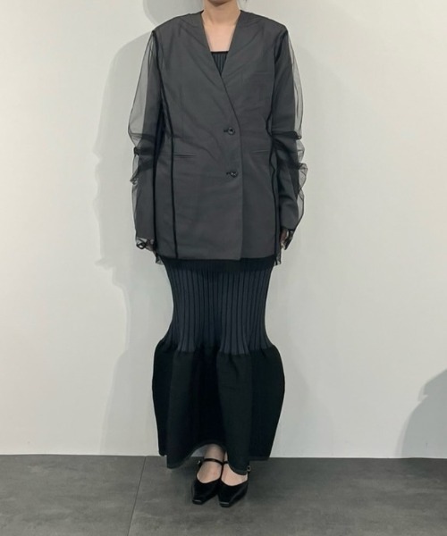 ボクシーレイヤードチュールジャケット / boxy layered tulle jacket