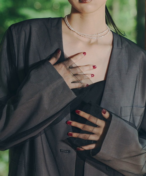 ボクシーレイヤードチュールジャケット / boxy layered tulle jacket