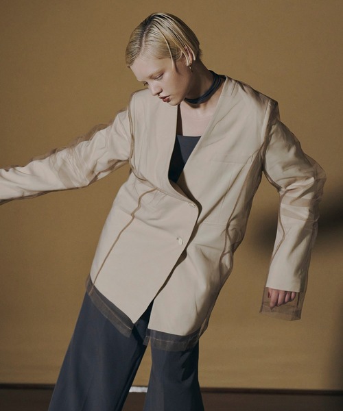 ボクシーレイヤードチュールジャケット / boxy layered tulle jacket