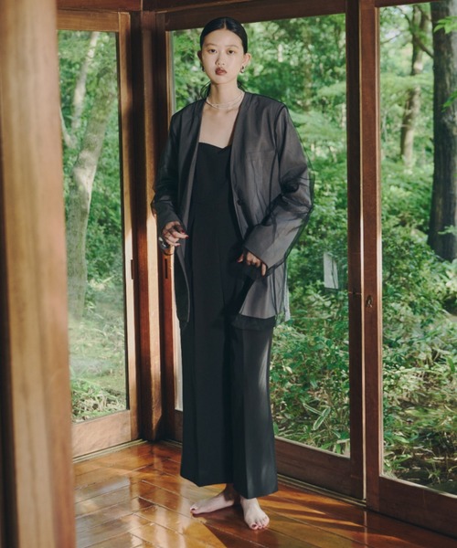 ANDRESD(アンドレスド)の「ボクシーレイヤードチュールジャケット / boxy layered tulle jacket(テーラードジャケット・レディース・チャコール/ベージュ・L/M/S)」の8枚目の写真