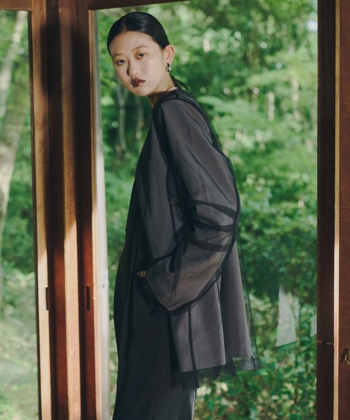 ボクシーレイヤードチュールジャケット / boxy layered tulle jacket