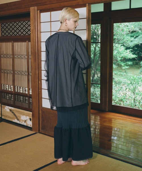 ANDRESD(アンドレスド)の「ボクシーレイヤードチュールジャケット / boxy layered tulle jacket(テーラードジャケット・レディース・チャコール/ベージュ・L/M/S)」の15枚目の写真