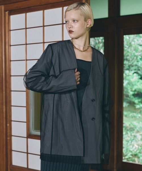 ボクシーレイヤードチュールジャケット / boxy layered tulle jacket