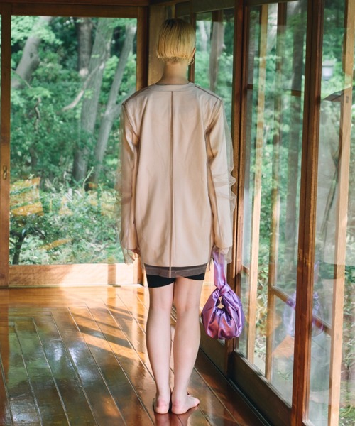 ANDRESD(アンドレスド)の「ボクシーレイヤードチュールジャケット / boxy layered tulle jacket(テーラードジャケット・レディース・チャコール/ベージュ・L/M/S)」の22枚目の写真