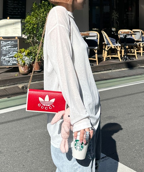 Alley Tokyo(アリートーキョー)の「スラブシアーカットロンTロング(Tシャツ/カットソー・レディース・ライム/サックスブルー系/ピンク/ホワイト/ブラック・FREE)」の7枚目の写真